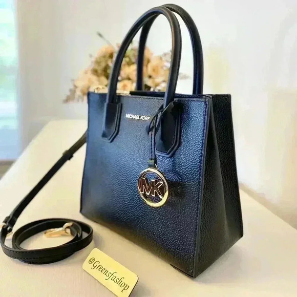 Michael Kors purse mercer Hope messenger crossbody bag black leather - Picture 4 of 10